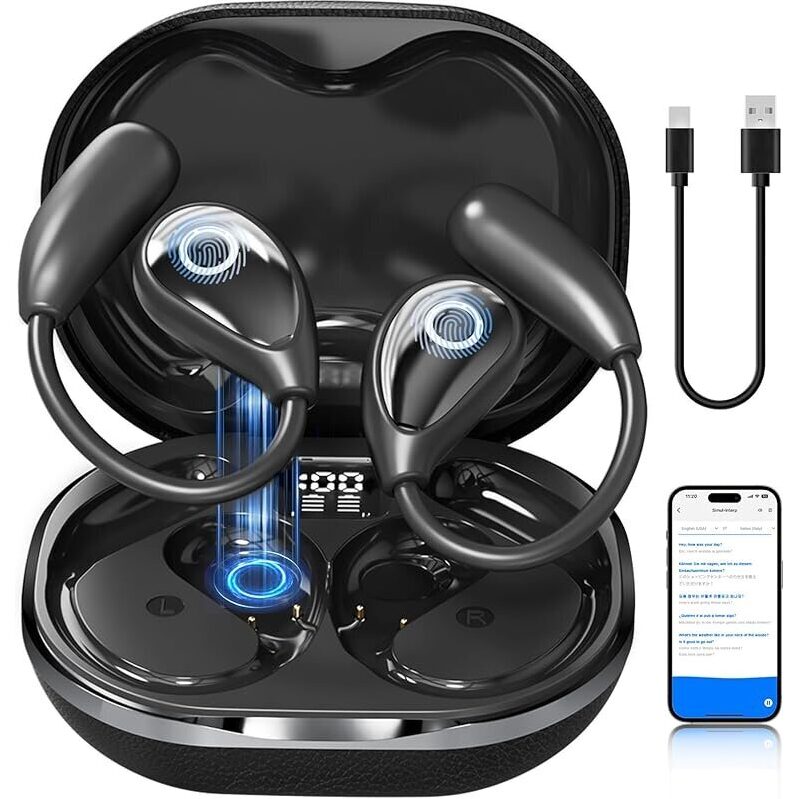 Mwirb 3-in-1 AI Translation Bluetooth 5.4 OWS Wireless Earbuds