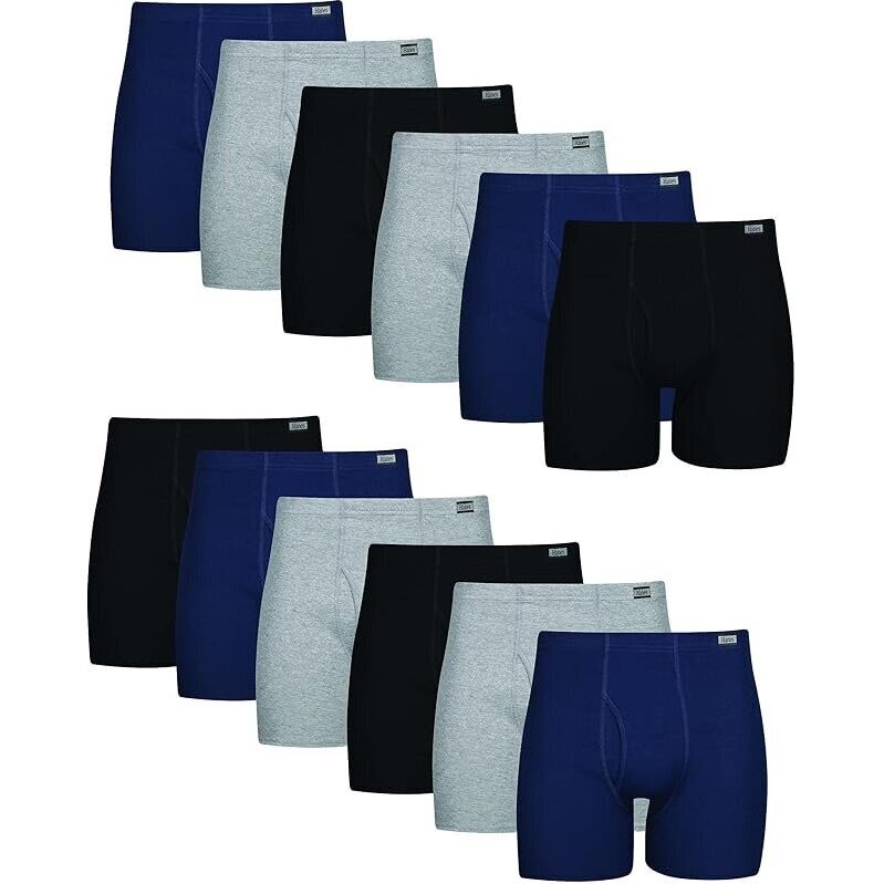 12-Pack Hanes Mens Moisture-Wicking Boxer Briefs - Ultimate Comfort