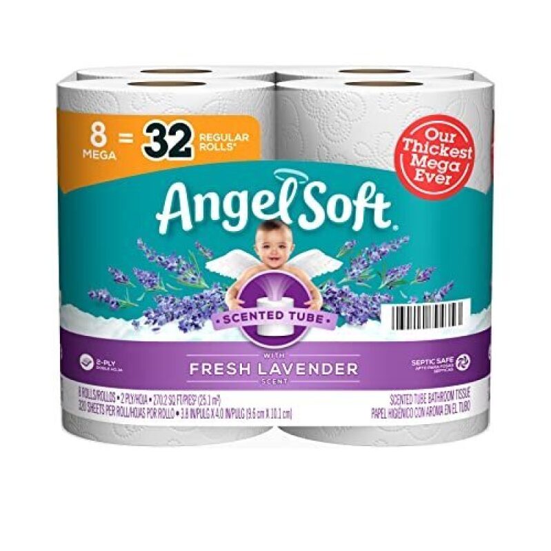 Angel Soft Lavender Scented Mega Rolls Toilet Paper - 8 Mega Rolls