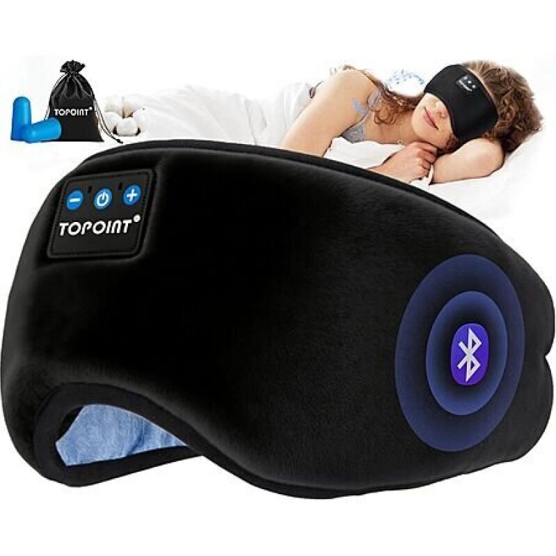 TOPOINT Blackout Sleep Eye Mask with Bluetooth Headphones - Various Colors