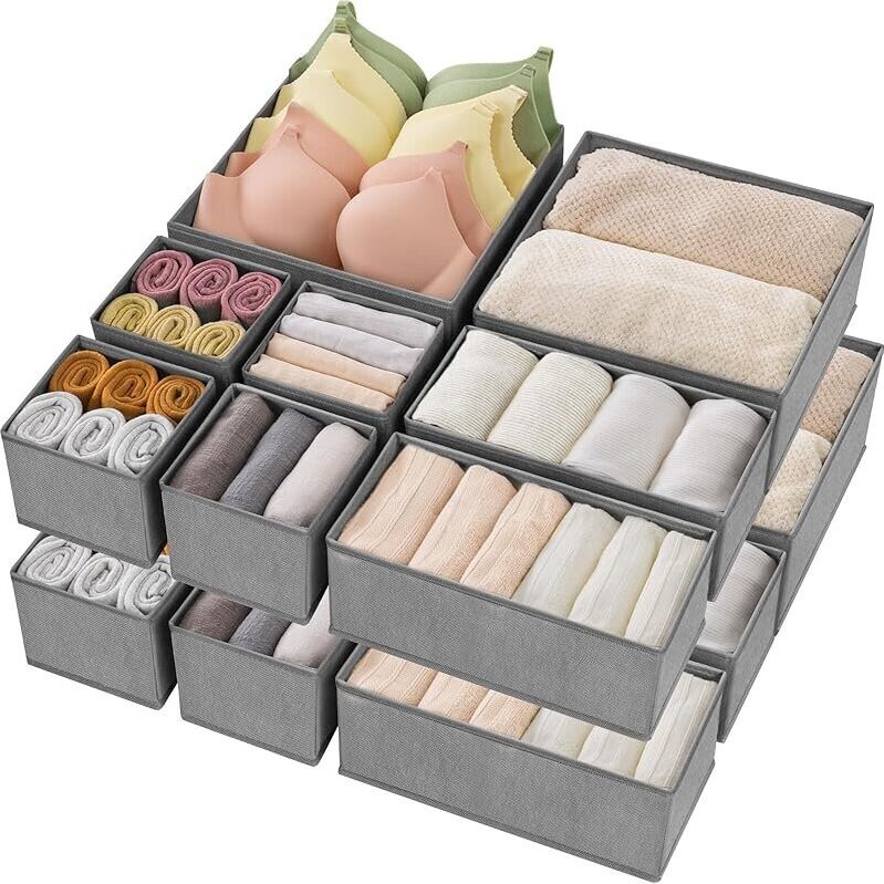 16-Pack Foldable Drawer Organizers for Efficient Storage