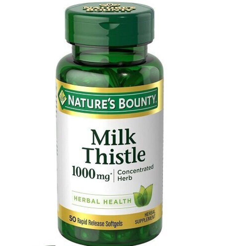 Nature's Bounty Milk Thistle 1000mg, 50 Rapid Release Softgels - Affordable Liver Support