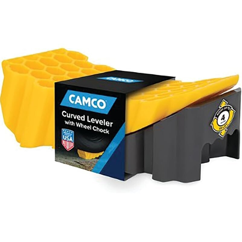 Camco Curved Camper/RV Leveler & Wheel Chock