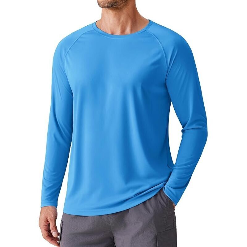 Men's UPF 50+ Long Sleeve Rash Guard - Blue