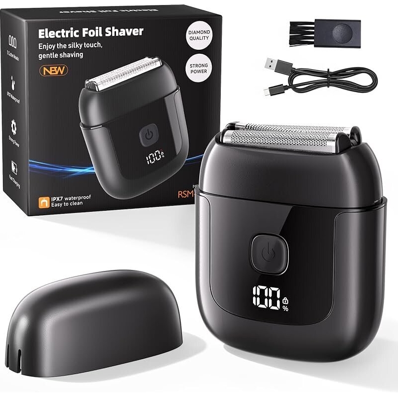 Efficient Electric Foil Shaver with 3 Blades