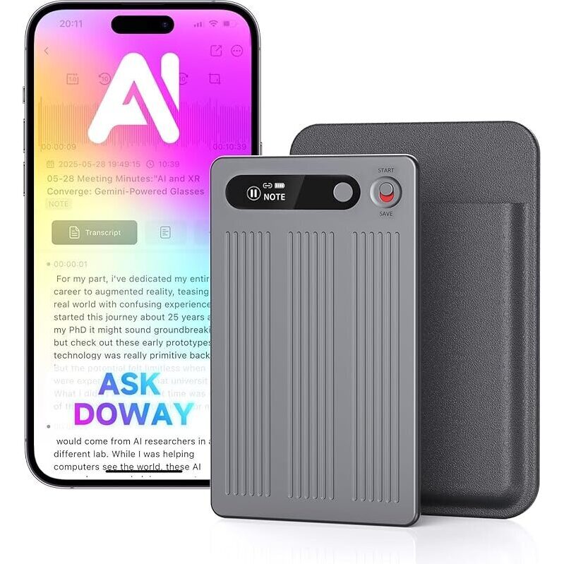 AI Voice Recorder with Transcription and Summarization - 64GB Storage