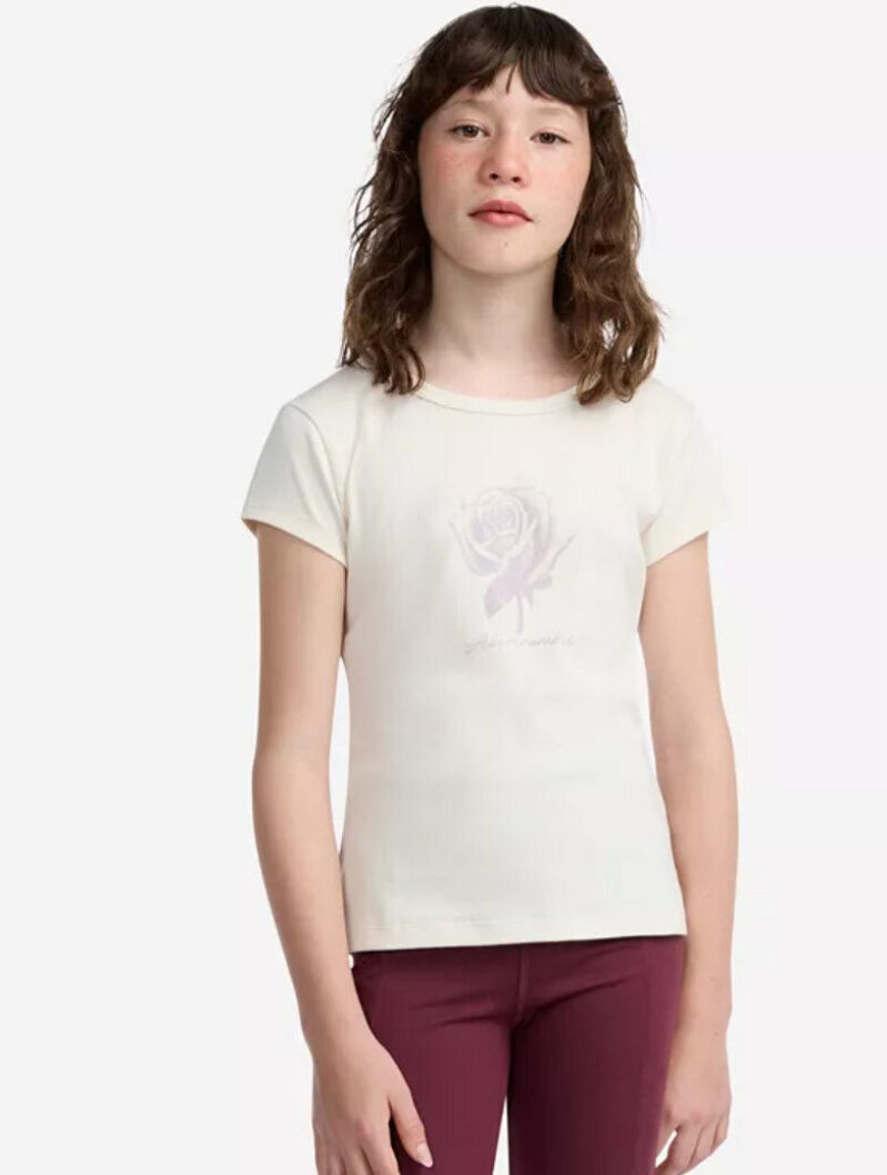 Affordable Abercrombie Kids Girls' Rose Logo Short Sleeve T-Shirt - Stylish & Comfortable