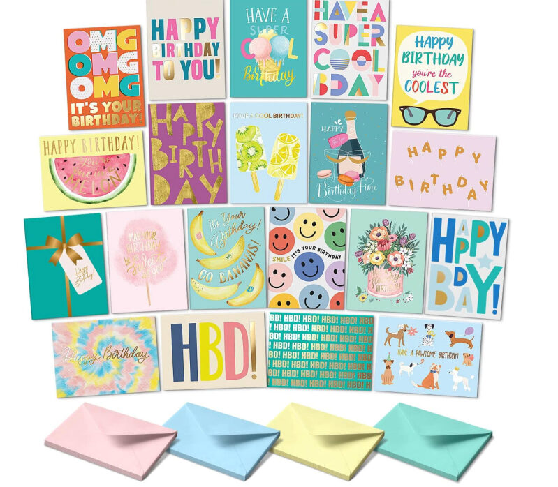 Sweetzer & Orange 20-Pack Birthday Cards with Envelopes - Prime Exclusive Deal