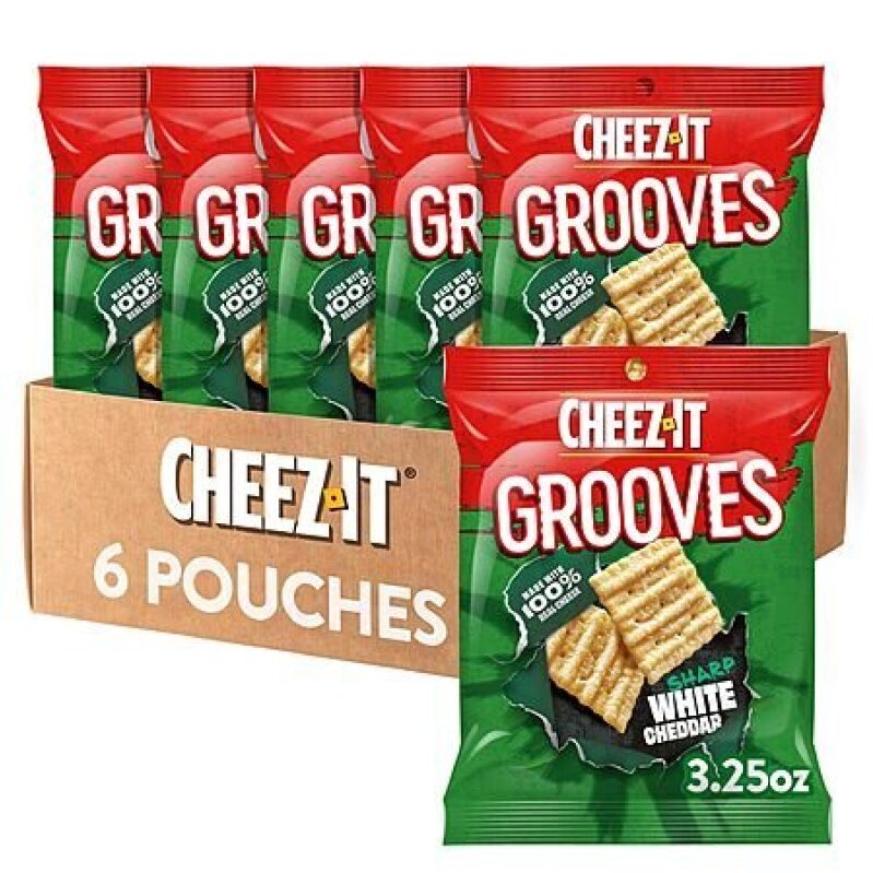 Cheez-It Grooves Sharp White Cheddar Crackers 6-Pack Deal