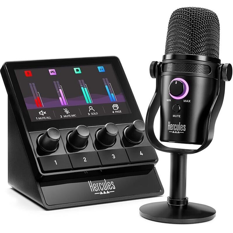 Hercules Stream 100 with HUD-600 USB Microphone Bundle