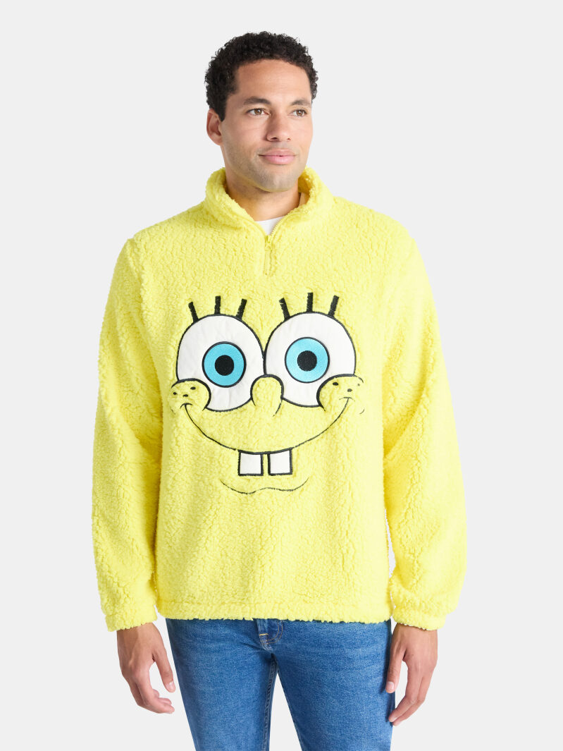SpongeBob SquarePants Men's and Big Men's Plush Fleece Sweatshirt