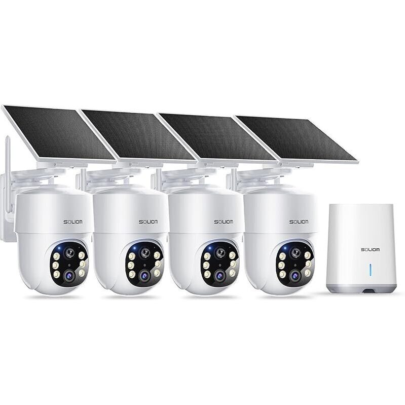 Soliom 5MP 5G & 2.4G Outdoor Security Camera System (4-Pack)