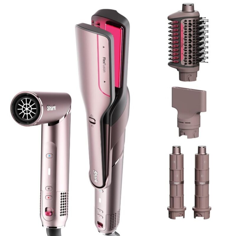 Shark FlexFusion Multi-Function Ceramic Hair Styling Kit HD641S - Straightener + Blow Dryer + Fusion Styler + Auto Curler + Concentrator Nozzle
