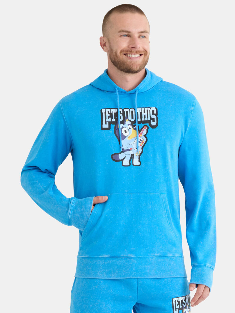 Bluey Men's Front Back Graphic Hoodie - Vibrant and Comfortable