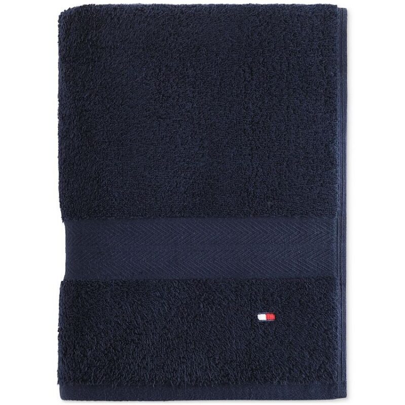 Tommy Hilfiger Modern American Solid Cotton Bath Towel - Navy