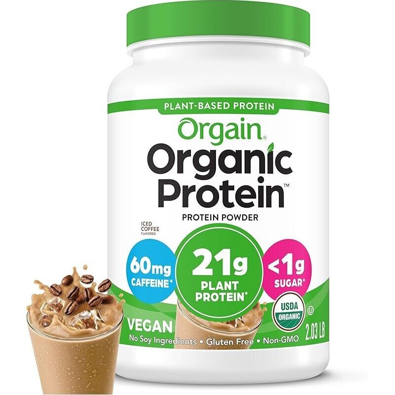 Orgain Organic Vegan Protein Powder Iced Coffee - 2.03 lb