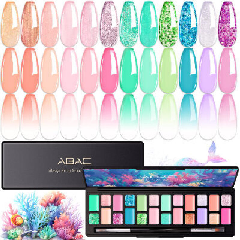 Vibrant 24-Color Gel Nail Polish Set with Glitters and Glitters