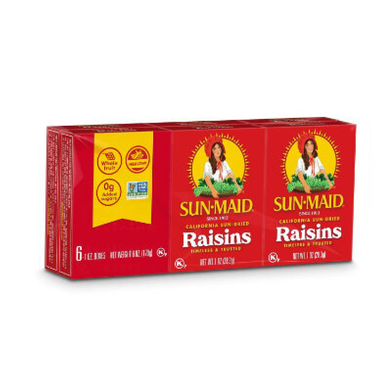 Sun-Maid California Sun-Dried Raisins - 6 Pack
