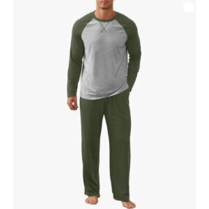 NITAGUT Men's Long-Sleeve Sleepwear Set - Comfortable and Durable