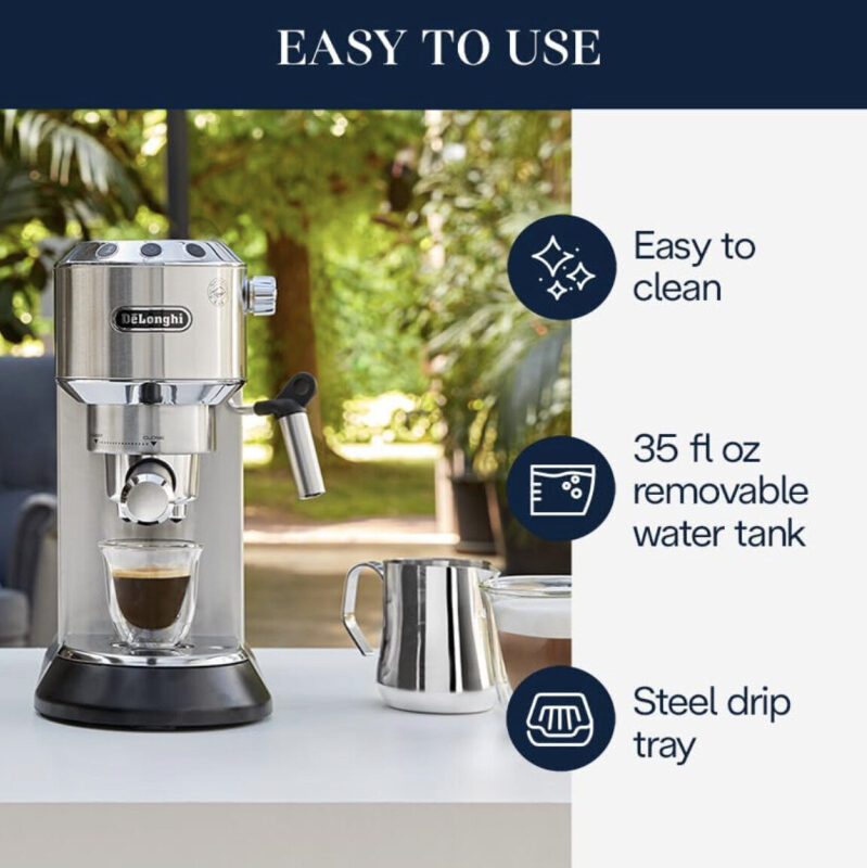 De'Longhi Dedica Automatic Espresso and Cappuccino Machine - Compact and Stylish
