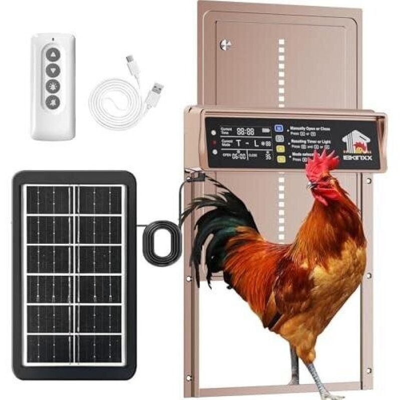 Automatic Chicken Coop Door with Solar Power - 65% Discount