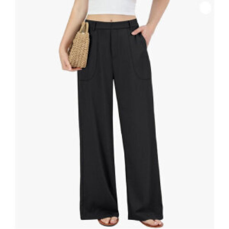 Elegant JEKAOYI Wide-Leg Pants for Women - Black