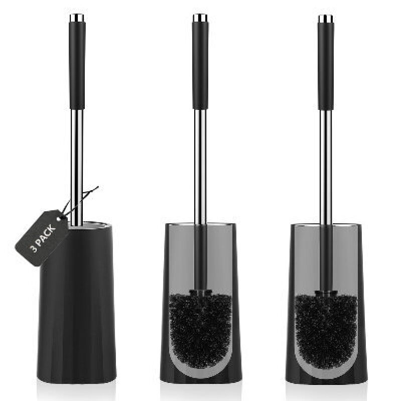 SetSail 3-Pack Toilet Brush Set with Stand - Efficient Cleaning for Every Bathroom