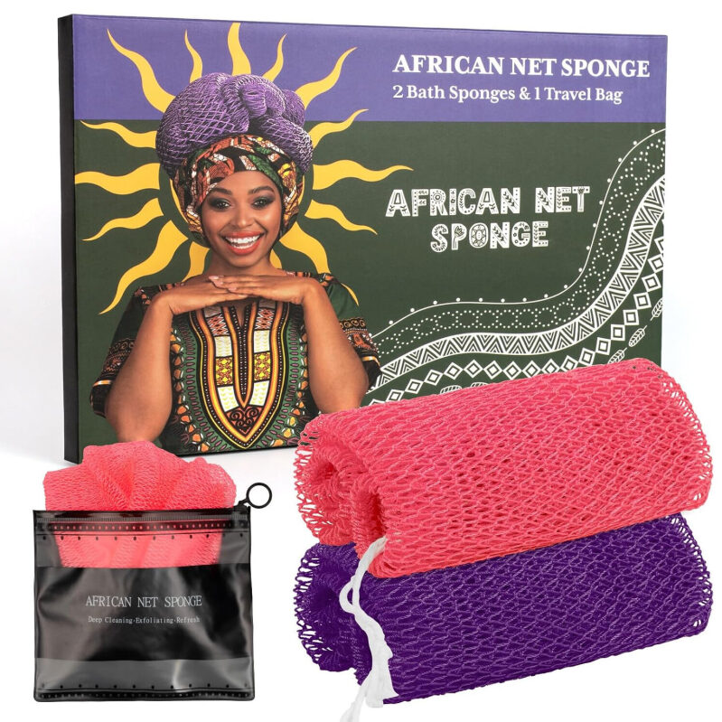 Bathway African Net Sponge 2 Pack - Deep Cleansing and Exfoliation