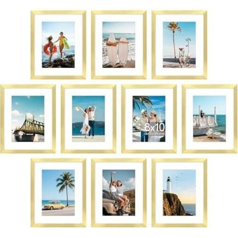 Elevate Your Space with 10 Gold-Framed Photo Frames - 55% OFF