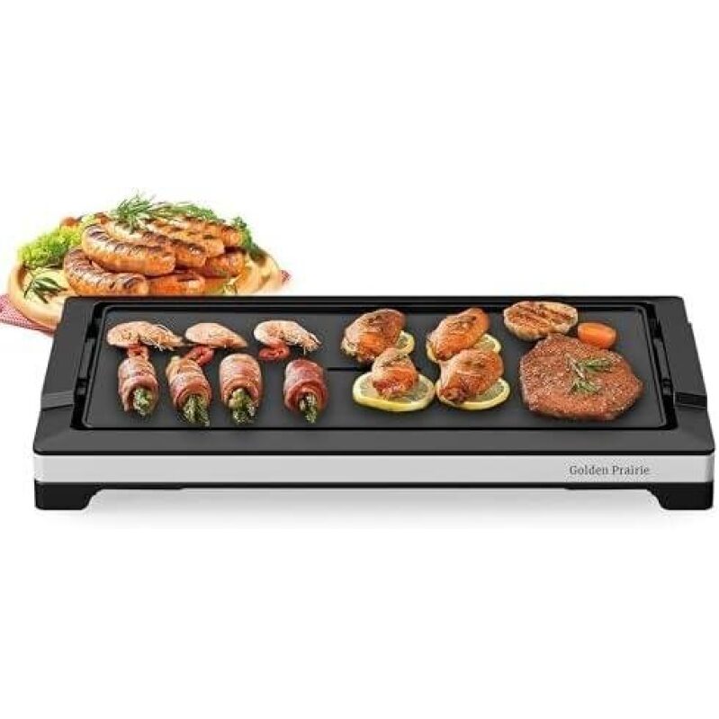 Large 1800W Adjustable Temperature Non-Stick Electric Grill - 32% OFF