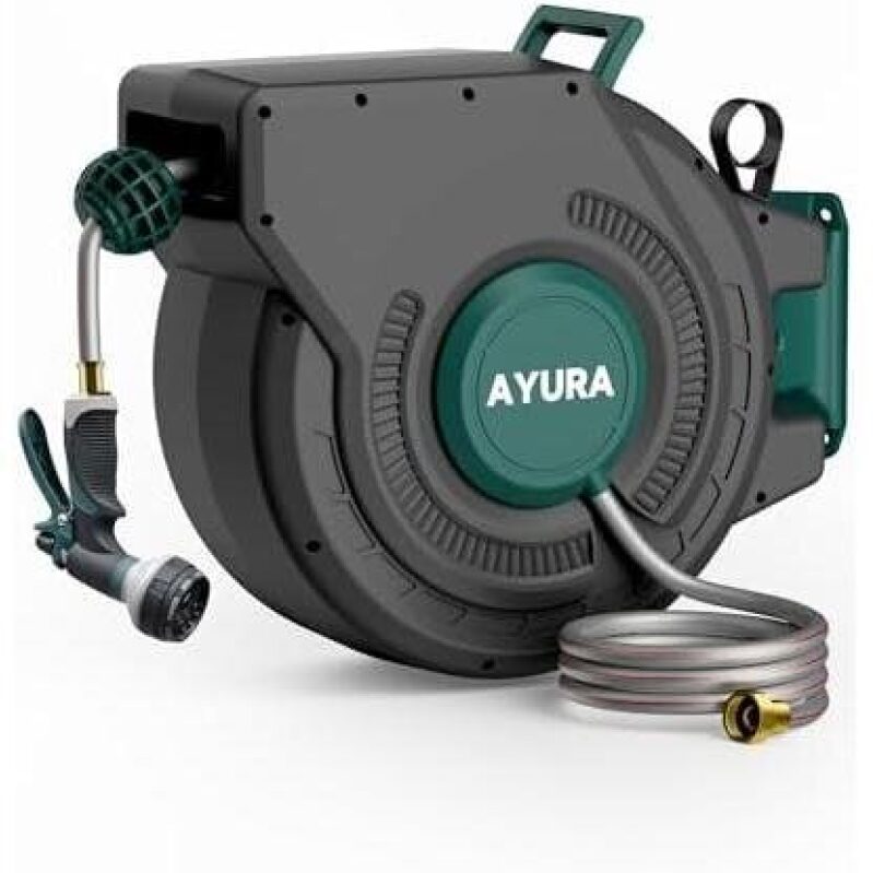 Durable and Efficient Retractable Garden Hose Reel - 60% Discount