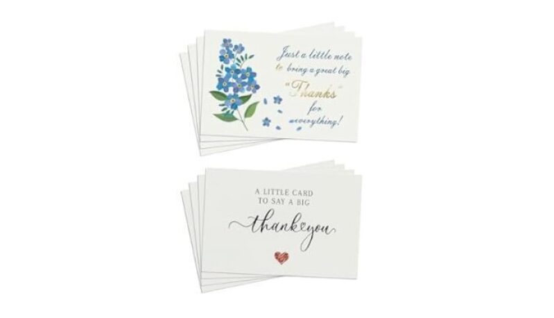 Elegant Thank You Cards Set with Envelopes