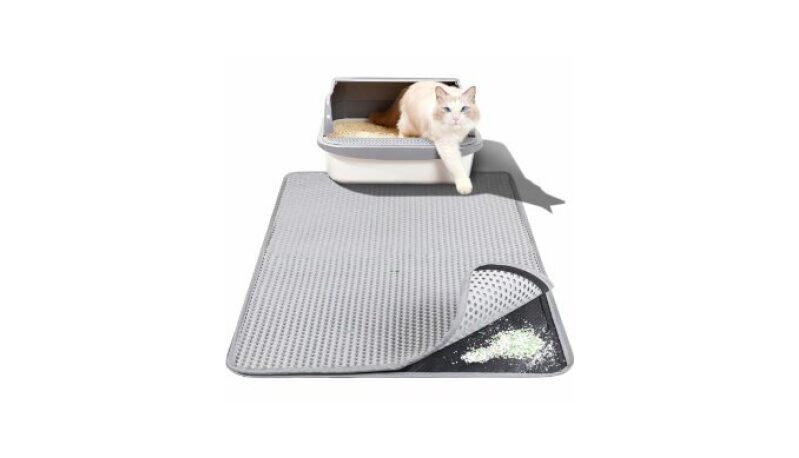 Cat Litter Box Mat for Small Cats - Double Layer Honeycomb Design