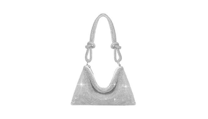 Elegant Evening Bag for Women - Sparkling Silver