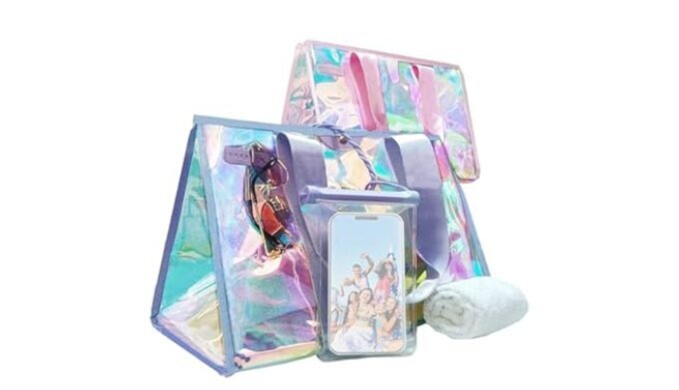 26L Iridescent Beach Bag Set - Purple Tote Bag