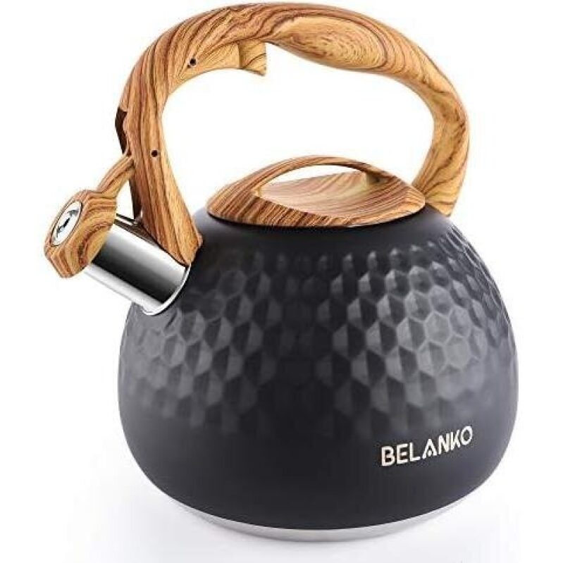 Sleek Diamond-Pattern Stainless Steel Tea Kettle - 50% OFF