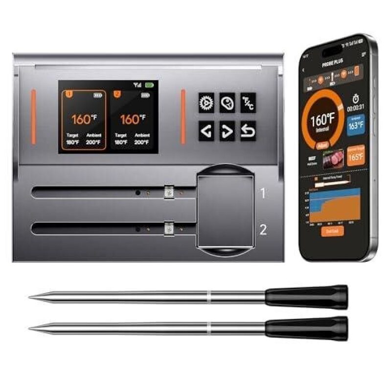 Double Probe Bluetooth Wireless BBQ Thermometer - 53% OFF