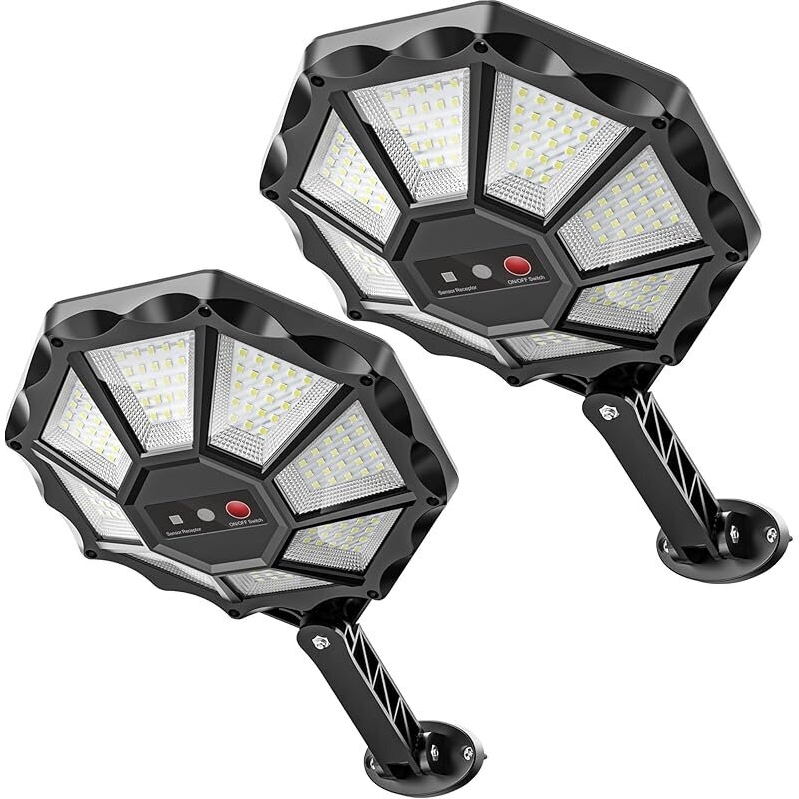 2-Pack Okpro 168LED Solar Street Lights Outdoor