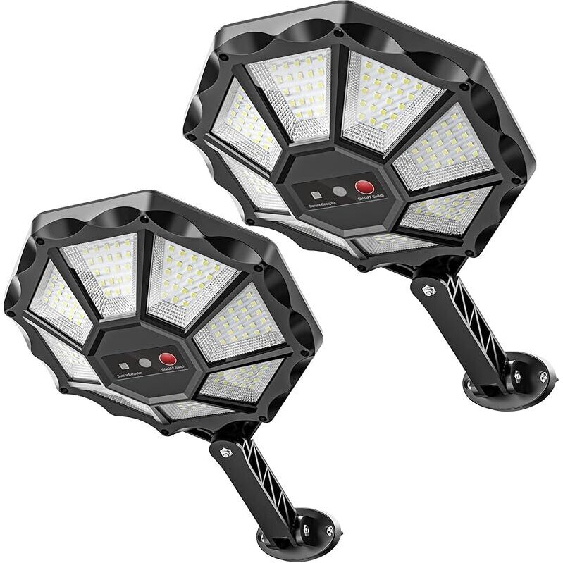 2-Pack Okpro 168LED Solar Street Lights Outdoor