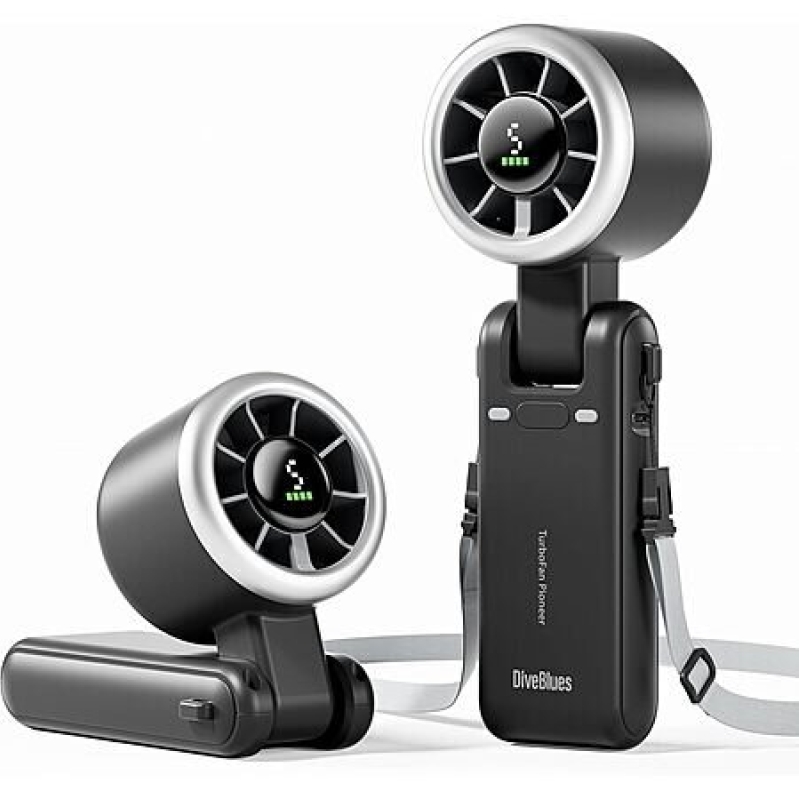 DiveBlues 4000mAh USB-C Rechargeable Foldable Handheld Turbo Fan - Best Value for Summer