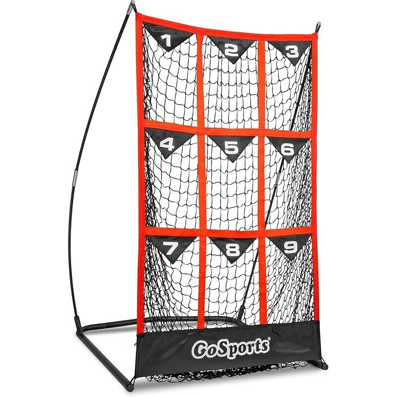 GoSports 49ft x 30ft Baseball and Softball Pitching Target Net - Perfect for Practice Anywhere