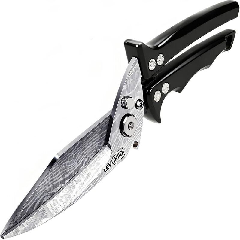 Levukiid Damascus Heavy Duty Poultry Shears for Post-Feast Cleaning