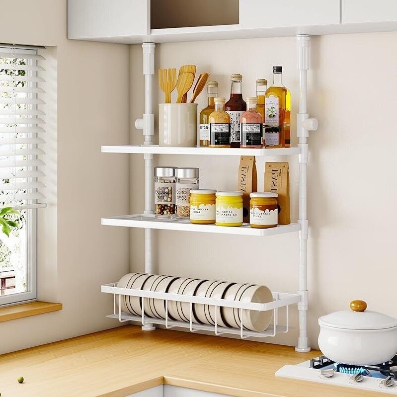 3-Tier Metal Spice Rack Organizer for Kitchen