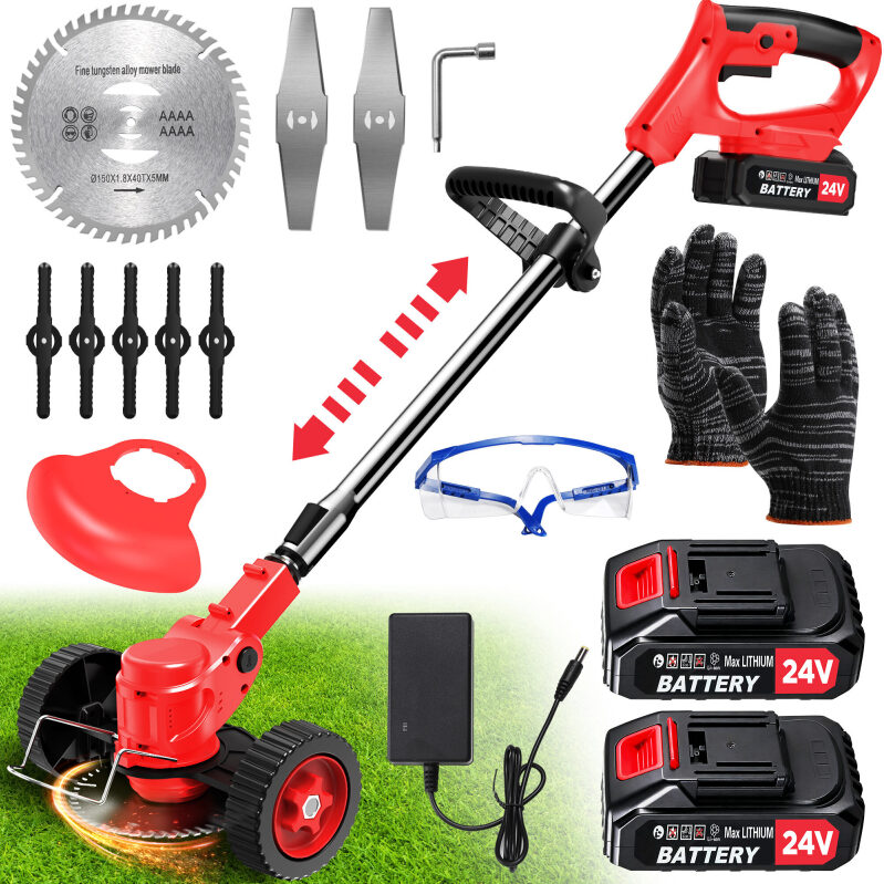 TNTants Electric Weed Wacker - Cordless String Trimmer with Wheels
