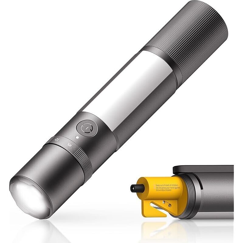 HOTO 1000lm Zoomable Rechargeable Emergency Flashlight - High Brightness, Multi-Mode, Durable