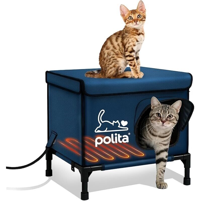 Polita Indestructible Heated Cat House - Ultimate Comfort for Your Feline Friend