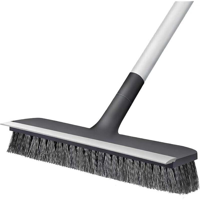 Efficient 2-in-1 Floor Scrub Brush and Squeegee - Long Handle