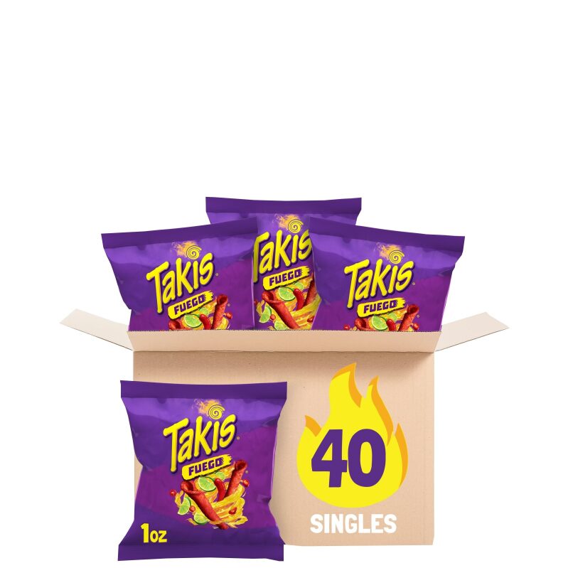 40pc Takis Fuego Hot Chili Pepper & Lime Flavored Tortilla Chips
