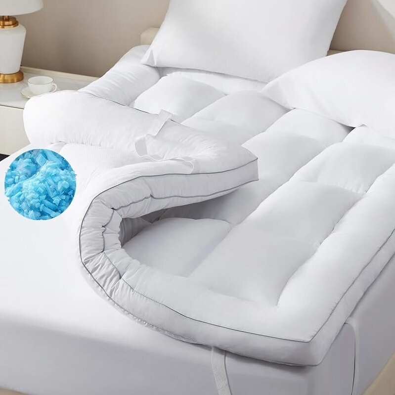 King Size Memory Foam Mattress Topper with Straps