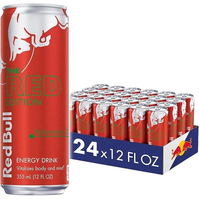 Red Bull Red Edition Energy Drink, Watermelon 12oz - 24 Pack
